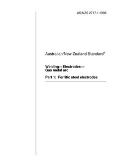 AS/NZS 2717.1: 08/05/1996 Welding – Electrodes – Gas metal arc, Part 1: Ferritic steel electrodes