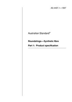 AS 4497.1: 01/01/1997 Roundslings – Synthetic fibre – Product specification