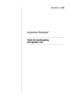 AS 4419: 01/01/1998 Soils for landscaping and garden use