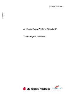 AS/NZS 2144: 05/02/2002 Traffic signal lanterns AS/NZS 2144: 05/02/2002 Traffic signal lanterns