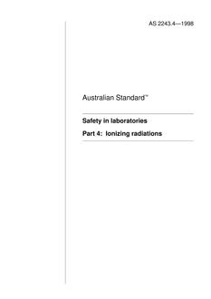 AS 2243.4: 01/01/1998 Safety in laboratories – Ionizing radiations