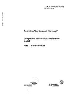 AS/NZS ISO 19101.1: 02/13/2015 Geographic information – Reference model, Part 1: Fundamentals