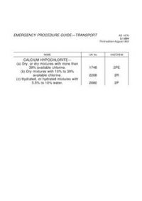 AS 1678.5.1.004: 01/01/1993 Emergency procedure guide – Transport – Calcium hypochlorite