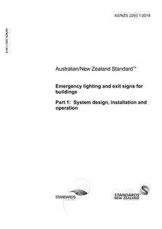 AS/NZS 2293.1: 06/29/2018 Emergency lighting and exit signs for buildings, Part 1: System design, installation and operation
