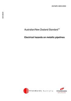 AS/NZS 4853: 12/01/2000 Electrical hazards on metallic pipelines
