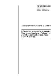 AS/NZS 3682: 01/17/1994 Information processing systems – Data communications – Protocol for providing the connectionless-mode network service