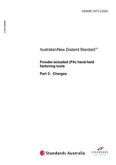 AS/NZS 1873.3: 03/05/2003 Powder-actuated (PA) hand-held fastening tools, Part 3: Charges