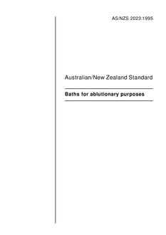 AS/NZS 2023: 08/05/1995 Baths for ablutionary purposes AS/NZS 2023: 08/05/1995 Baths for ablutionary purposes