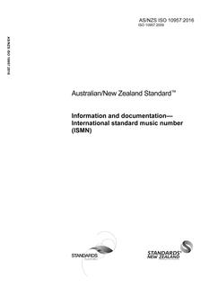 AS/NZS ISO 10957: 02/24/2016 Information and documentation – International standard music number (ISMN)