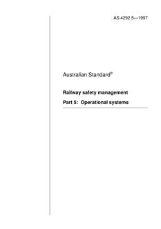 AS 4292.5: 01/01/1997 Railway safety management – Operational systems
