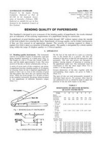 AS 1301.P406M: 12/31/1985 Methods of test for pulp and paper – Metric units, Part 406M: Bending quality of paperboard