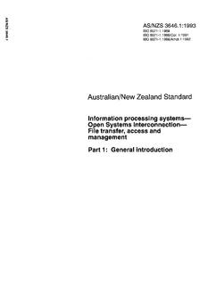 AS/NZS 3646.1: 08/16/1993 Information processing systems – Open Systems Interconnection – File transfer, access and management, Part 1: General introduction