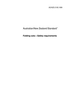 AS/NZS 2195: 11/15/1999 Folding cots – Safety requirements