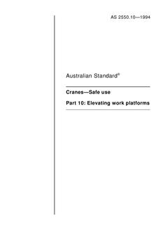 AS 2550.10: 01/01/1994 Cranes – Safe use – Elevating work platforms