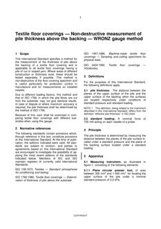 AS/NZS 2111.21: 08/05/1996 Textile floor coverings – Tests and measurements, Method 21: Non-destructive measurement of pile thickness above the backing – WRONZ gauge method