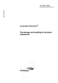 AS 3780: 07/28/2008 The storage and handling of corrosive substances