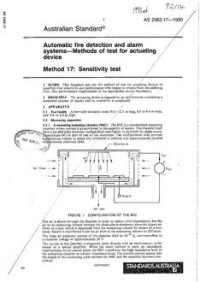 AS 2362.17: 08/05/1990 Automatic fire detection and alarm systems – Methods of test for actuating devices – Sensitivity test