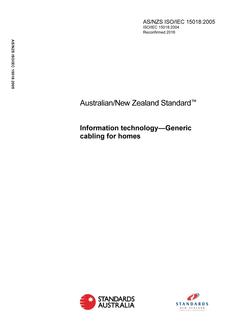 AS/NZS ISO/IEC 15018: 02/04/2005 Information technology – Generic cabling for homes