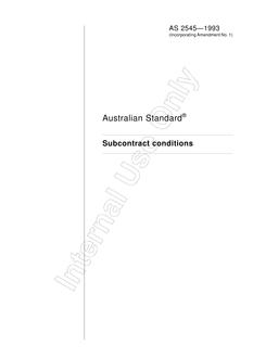 AS 2545: 01/01/1993 Subcontract conditions
