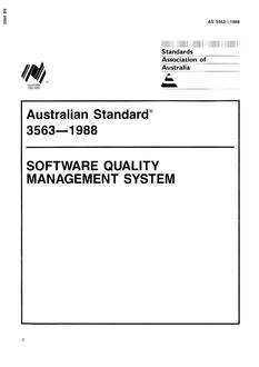 AS 3563: 12/31/1987 Software quality management system