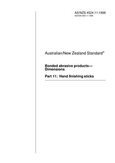 AS/NZS 4524.11: 01/05/1998 Bonded abrasive products – Dimensions, Part 11: Hand finishing sticks
