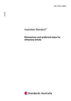 AS 1618: 03/25/2003 Dimensions and preferred sizes for refractory bricks