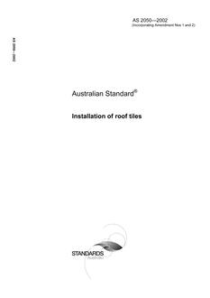 AS 2050: 01/01/2002 Installation of roof tiles