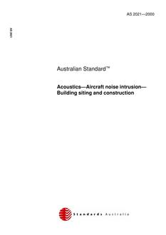 AS 2021: 08/10/2000 Acoustics – Aircraft noise intrusion – Building siting and construction