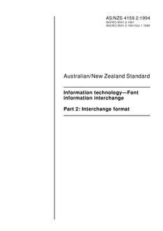 AS/NZS 4159.2: 03/21/1994 Information technology – Font information interchange, Part 2: Interchange format