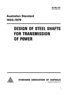 AS 1403: 01/01/1979 Design of steel shafts for transmission of power