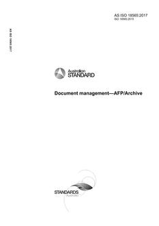 AS ISO 18565: 05/01/2017 Document management – AFP/Archive