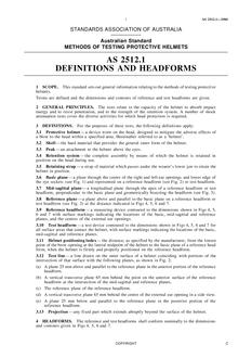 AS 2512.1: 01/01/1984 Methods of testing protective helmets – Definitions and headforms