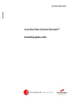AS/NZS 4666: 06/05/2000 Insulating glass units