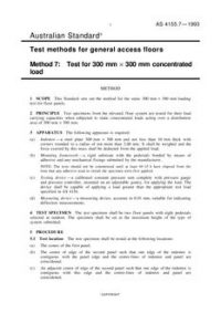 AS 4155.7: 01/01/1993 Test methods for general access floors, Method 7: Test for 300 mm x 300 mm concentrated load