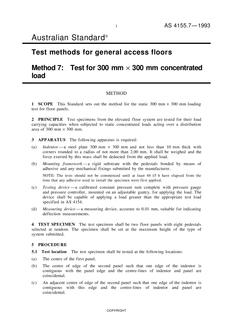 AS 4155.7: 01/01/1993 Test methods for general access floors, Method 7: Test for 300 mm x 300 mm concentrated load