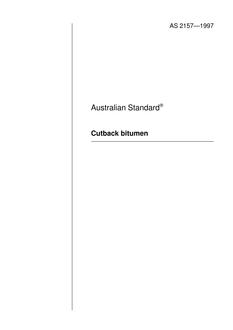 AS 2157: 06/05/1997 Cutback bitumen