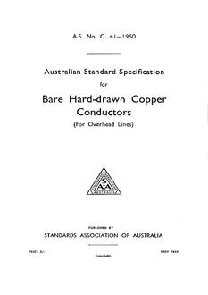 AS C41: 01/01/1950 Bare hard-drawn copper conductors (for overhead lines)