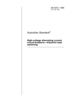 AS 4372: 01/01/1996 High-voltage alternating current circuit-breakers – Inductive load switching