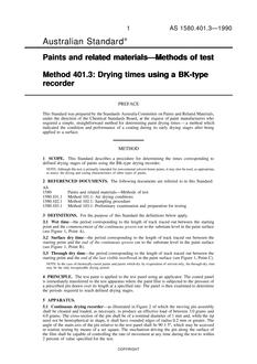 AS 1580.401.3: 12/31/1989 Paints and related materials – Methods of test – Drying times using a BK-type recorder