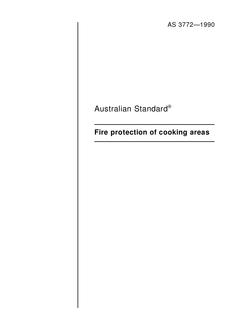 AS 3772: 12/31/1989 Fire protection of cooking areas