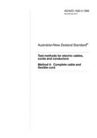 AS/NZS 1660.4: 01/05/1998 Test methods for electric cables, cords and conductors, Method 4: Complete cable and flexible cord