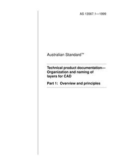 AS 13567.1: 05/05/1999 Technical product documentation – Organization and naming of layers for CAD, Part 1: Overview and principles