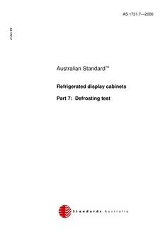 AS 1731.7: 08/10/2000 Refrigerated display cabinets, Part 7: Defrosting test