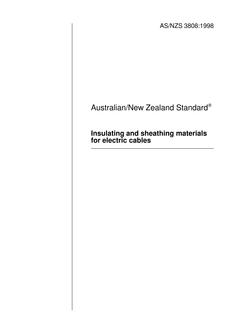 AS/NZS 3808: 02/05/1998 Insulating and sheathing materials for electric cables