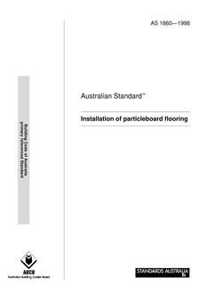 AS 1860: 01/01/1998 Installation of particleboard flooring