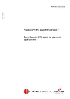 AS/NZS 4130: 07/25/2001 Polyethylene (PE) pipes for pressure applications