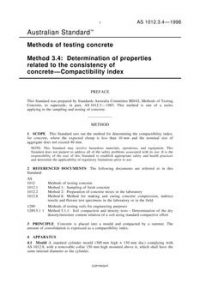 AS 1012.3.4: 09/05/1998 Methods of testing concrete, Method 3.4: Determination of properties related to the consistency of concrete – Compactibility index