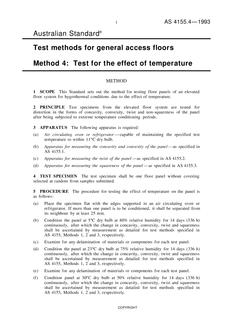 AS 4155.4: 01/01/1993 Test methods for general access floors, Method 4: Test for the effect of temperature