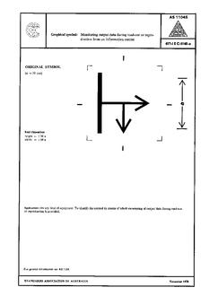 AS 1104S (5168): 01/01/1978 Informative symbols for use on electrical and electronic equipment – Monitoring output data during read-out reproduction from an information carrier AS 1104S (5168): 01/01/1978 Informative symbols for use on electrical and electronic equipment – Monitoring output data during read-out reproduction from an information carrier
