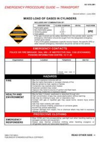 AS 1678.2M1: 06/03/2004 Emergency procedure guide – Transport – Mixed load of gases in cylinders